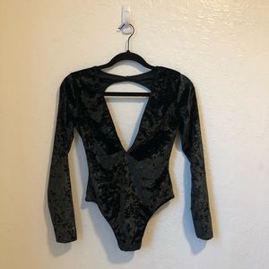 Victoria secret: velvet open back bodysuit